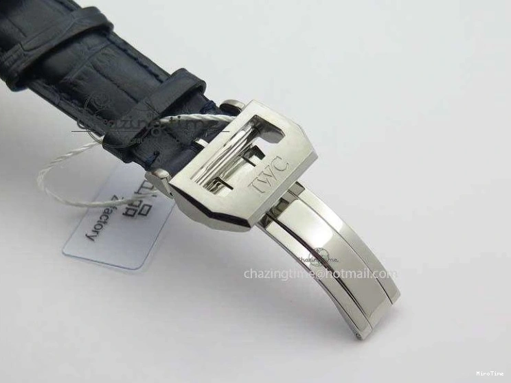 MIROTIME 0424 UrbanStyle Portuguese IW371446 ZF 1:1 Best Edition SS White Dial Blue Markers On Blue Leather Strap  A79350 V 7270